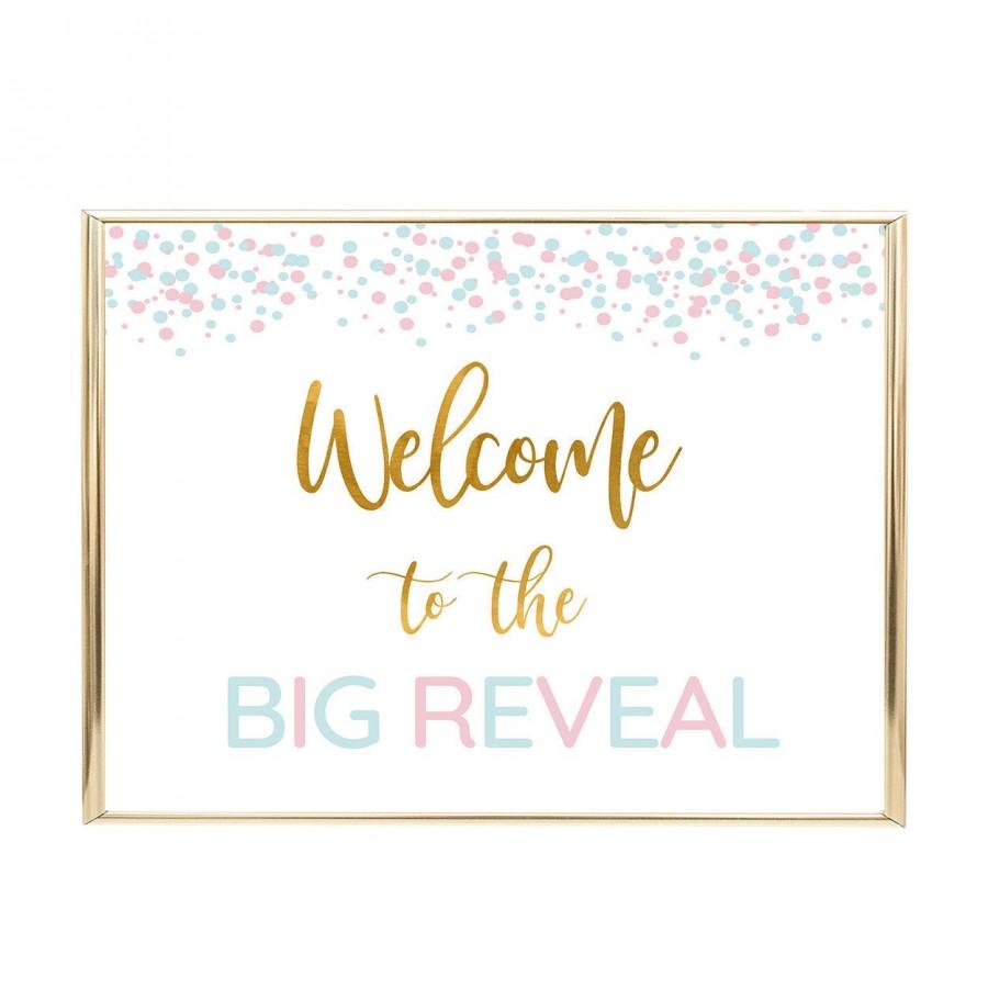 Mariage - Welcome to the Big Reveal Sign, Gender Reveal Party Sign - Gender Reveal Decoration, Printable Welcome Sign, Instant Download - 8x10 JPG