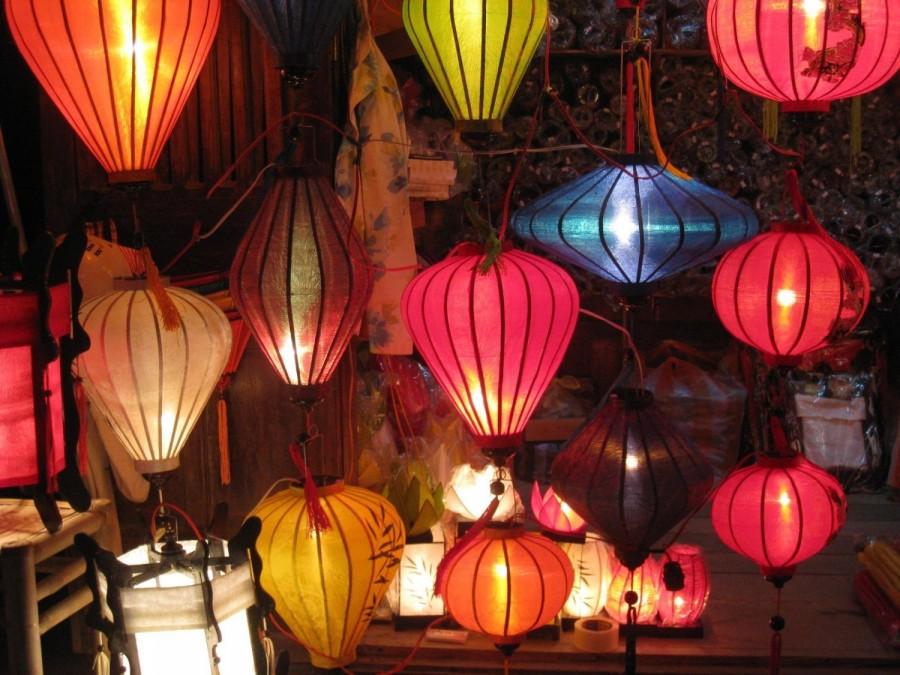 Mariage - Set 8 pcs hoi an silk lanterns 35cm for wedding decoration - garden decor - wholesale silk lanterns