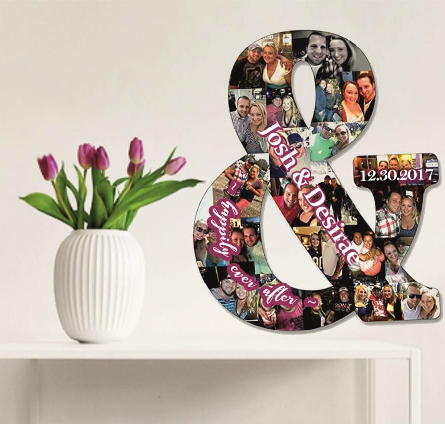 Mariage - Ampersand And sign And Freestanding Sign Ampersand Photo Collage Wedding Gift Photo Keepsake Gift And sign Best Friend picture frame awards