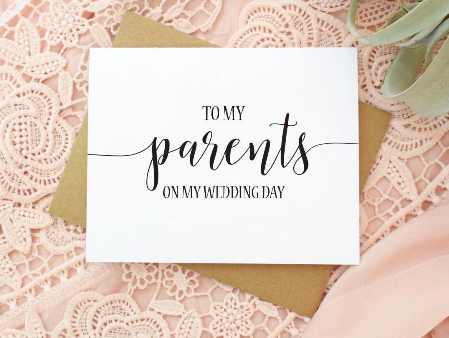 Hochzeit - Wedding Card for Parents - To My Parents On My Wedding Day - Thank You Card - Wedding Day Keepsake - Mom and Dad BC217