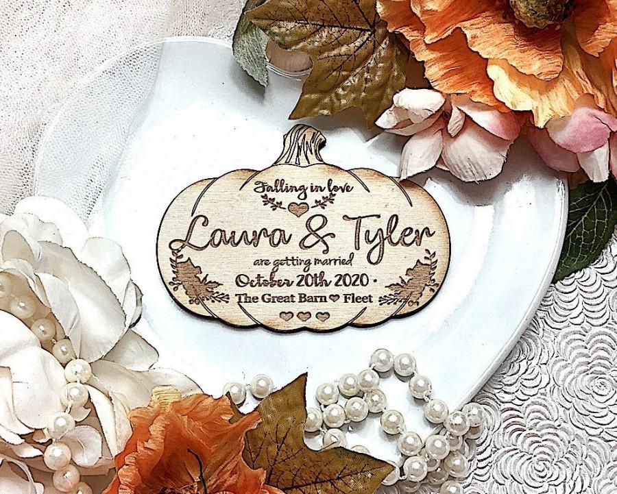 Mariage - Wooden magnet save the date, Autumn wedding , Change the date,  Halloween wedding