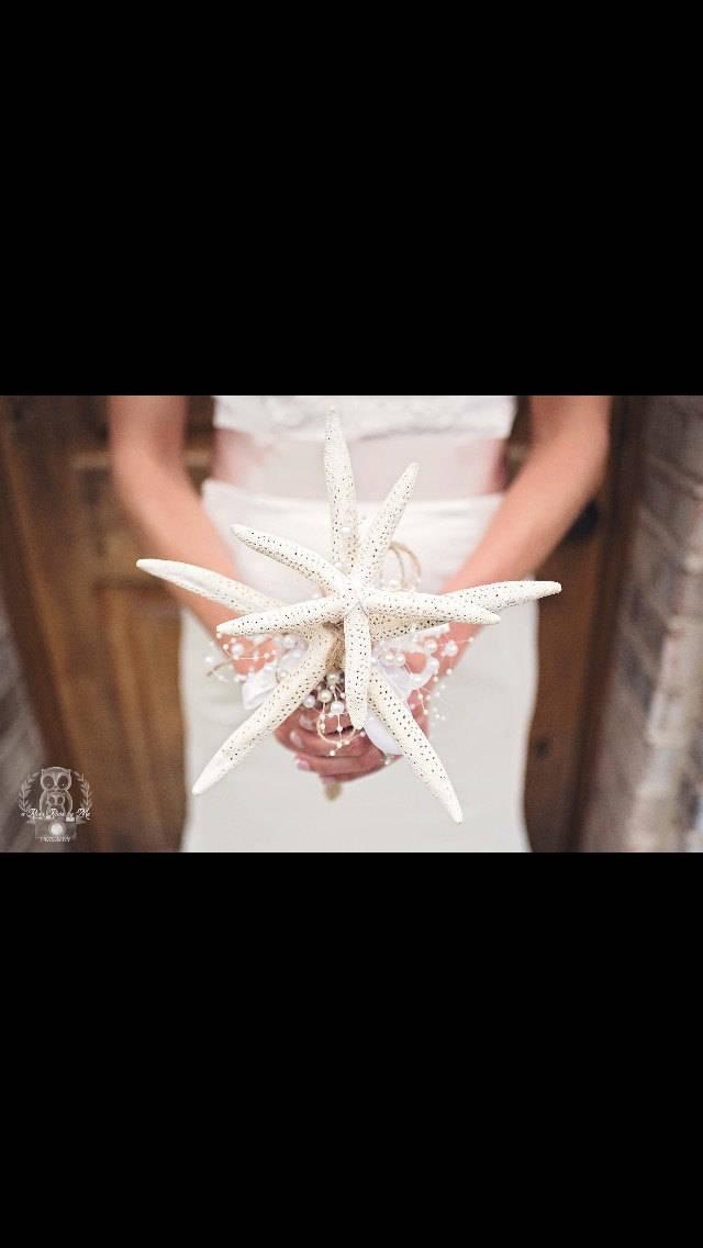Mariage - Bridal size Starfish bouquet, Affordable beach bouquet, beach bridesmaid bouquet, seashell bouquet, starfish bouquet,  destination wedding
