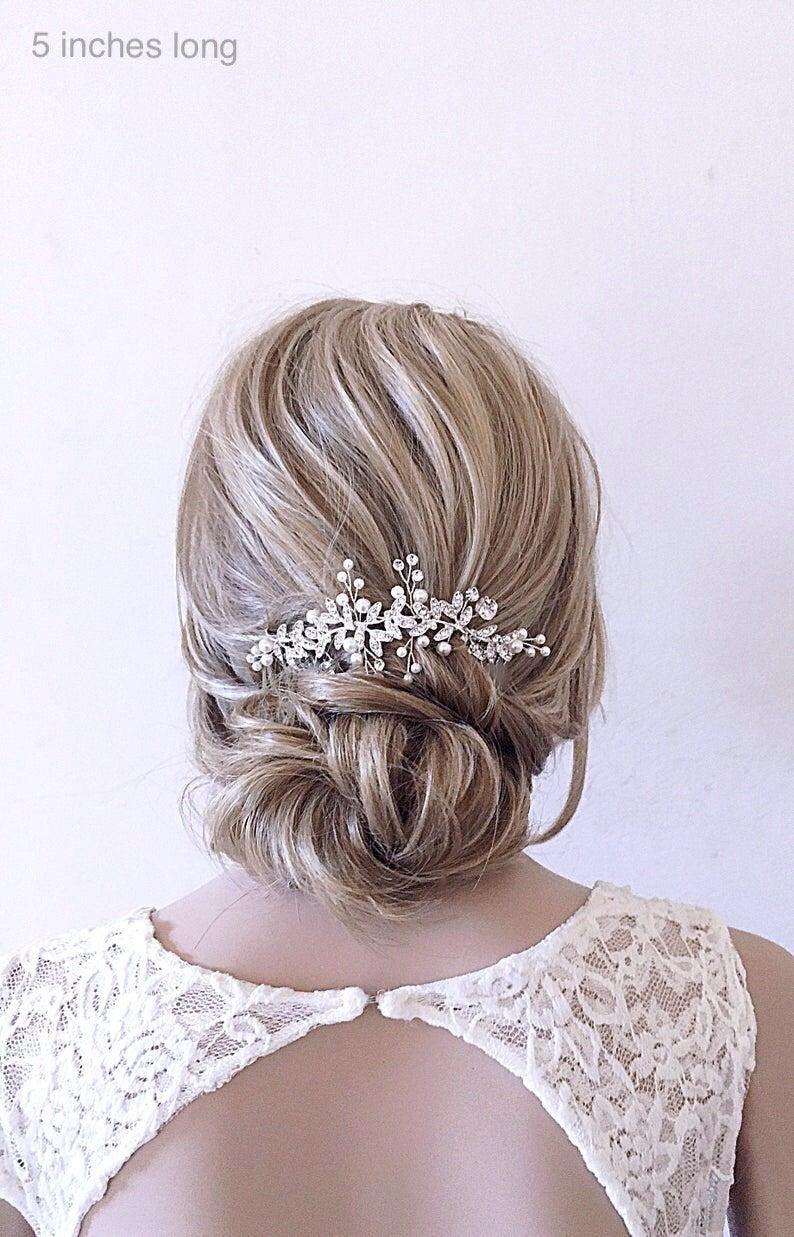 Wedding - Bridal hair piece Bridal hair vine Bridal Hair Accessories Wedding Hair Accessories Silver Wedding hair piece gold Bridal hair comb