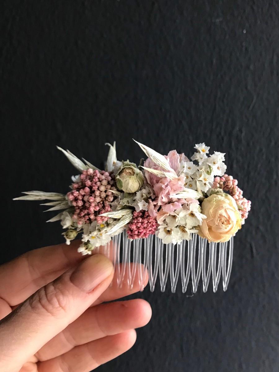 زفاف - Series BLUSH- TIME, Hair Comb Dried Flowers, Hair cromb Dried flowers