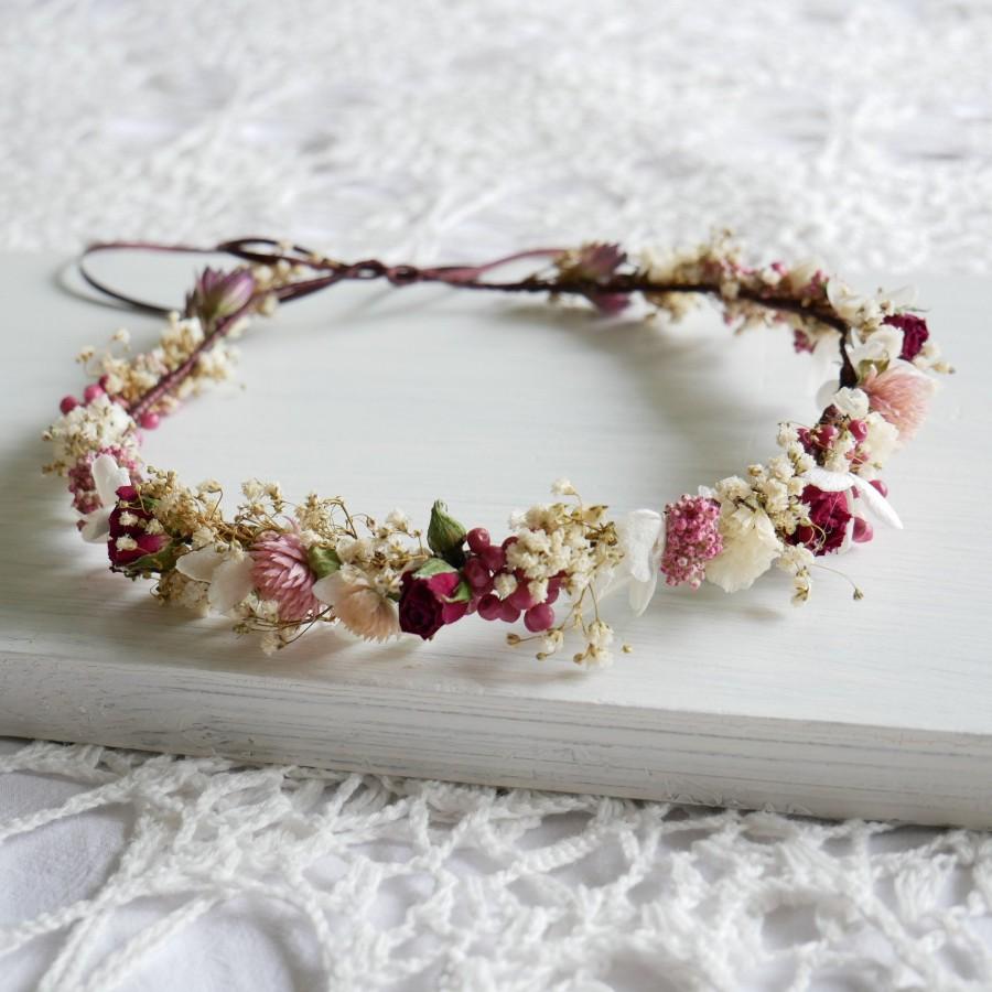 Свадьба - Flower wreath wedding wreath hair wreath head wreath 52 cm, headband