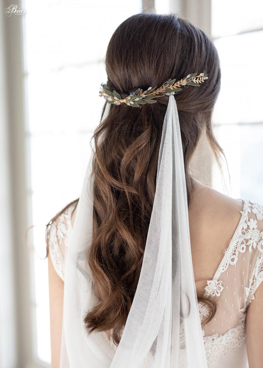 Mariage - Delicate bridal headpiece Bridal hair comb Wedding headpiece back Hair piece leaves Wedding Hair Accessories Wedding Halo Headpiece - Greta