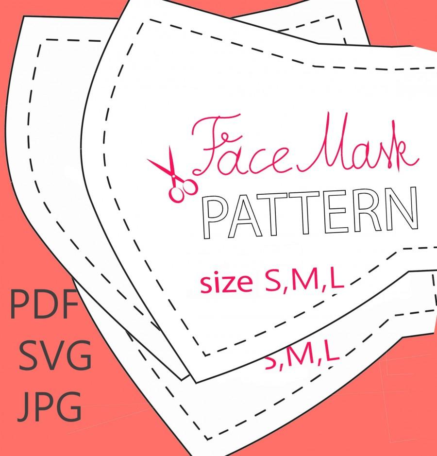 زفاف - 3 d cloth face mask pattern digital Wedding face mask PDF , face mask SVG