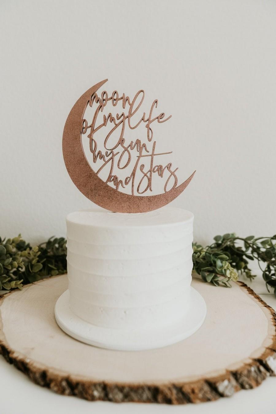 Hochzeit - moon of my life my sun and stars cake topper, wedding cake topper, baby shower cake topper, moon cake topper, moon party decor