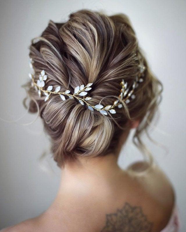 زفاف - Bridal hair vine Bridal hair accessories Blue Opal Bridal hair vine Wedding hair piece Wedding hair Accessories Wedding hair vine