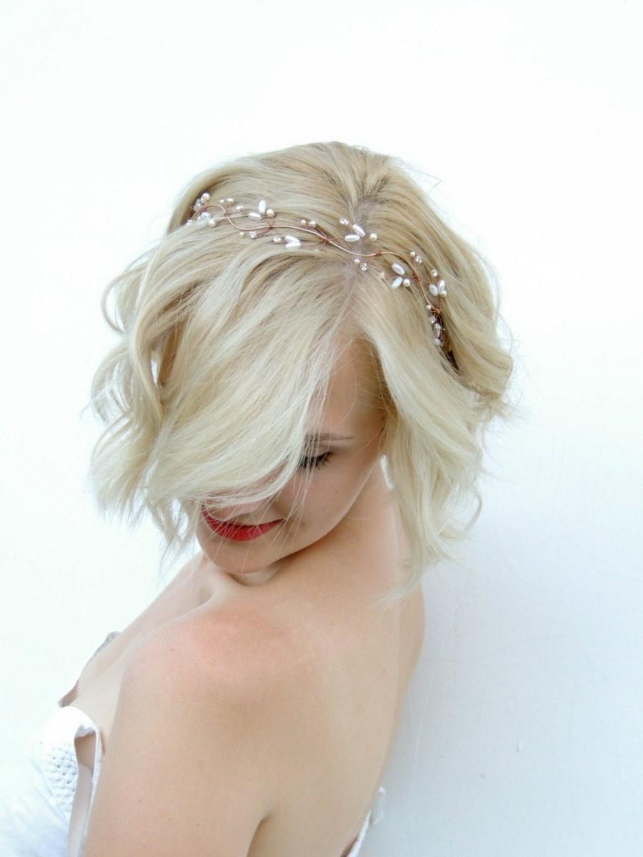 زفاف - Bridal Halo, Bridal Hair Vine, Hair Vine, Rose Gold, Rose Gold Hair Vine, Hair Wreath, Bridal Headband, Wedding Headband, Bridal Headpiece