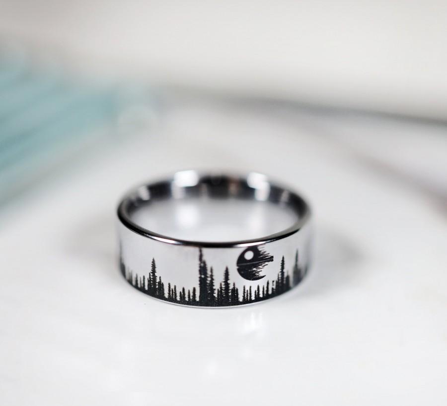 Mariage - Death Star Ring, Death Star Promise Ring, Death Star Wedding Band, Star Wars Death Star Ring, Han Solo, Millenium Falcon Ring