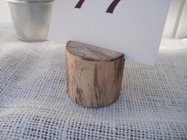 Mariage - Table Number Holder - Rustic Barnwood Style Wood Table Number Holders - Item 1084