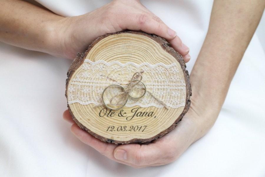 Mariage - Ring pillow - vintage - shabby chic - wood