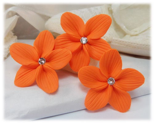 زفاف - Orange Hair Flowers - Orange Flower Hair Pins, Orange Wedding Hair Flowers, Orange Wedding Hair Accessories, Orange Flowers