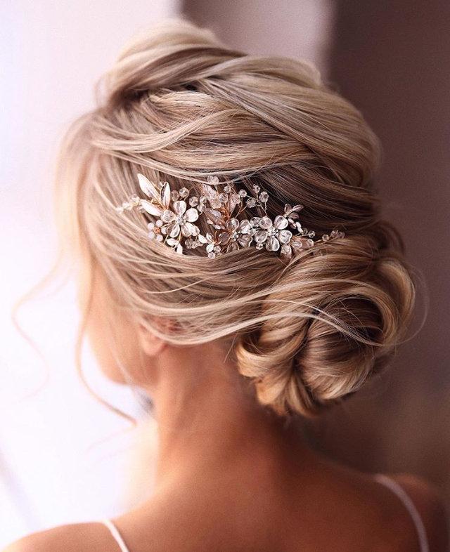 rose gold wedding hair accessories