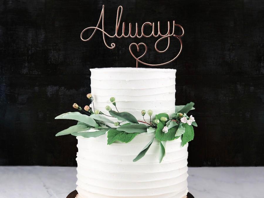 Свадьба - Always Rustic Cake Topper - Wire Cake Topper - Wedding Cake Topper - Rustic Chic - Gold Cake Topper - Harry Potter Cake Topper