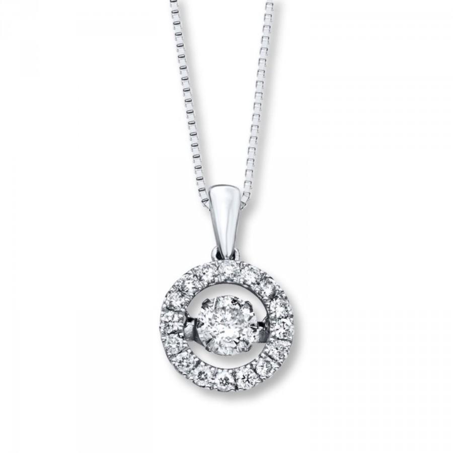 زفاف - Beautiful 2.85 Carat Round Cubic Zirconia Dancing Diamond Necklace In 925 Sterling Silver