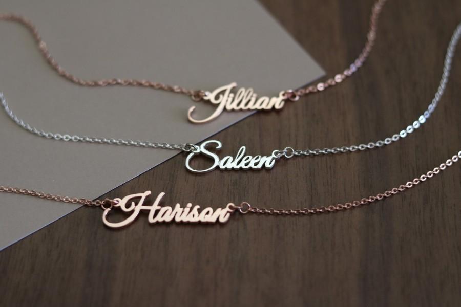 Hochzeit - Name Necklace - Personalized Name Necklace - Personalized Jewelry - Modern Font Necklace - Birthday Gift - Chrsitmas Gift for Mom