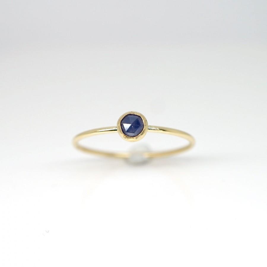 زفاف - Blue Sapphire solitaire ring in 14k gold filled-Blue sapphire engagement ring-Dainty sapphire ring-September birthstone ring-Birthstone ring