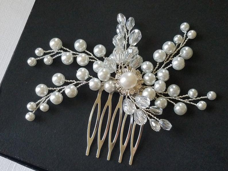 زفاف - Wedding Pearl Crystal Bridal Hair Comb