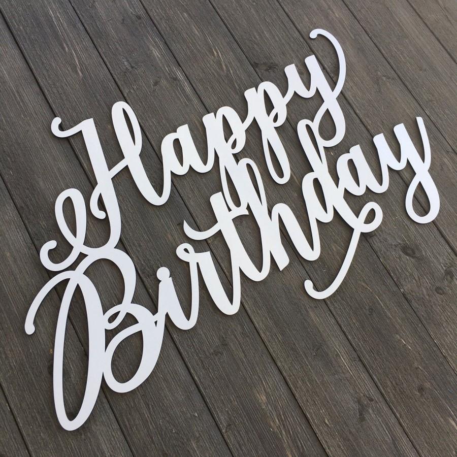 Mariage - Happy Birthday Sign, 30in x 20in, Birthday Sign, Wooden Birthday Sign, Sign for Birthday, Wood Happy Birthday Sign, Birthday Party