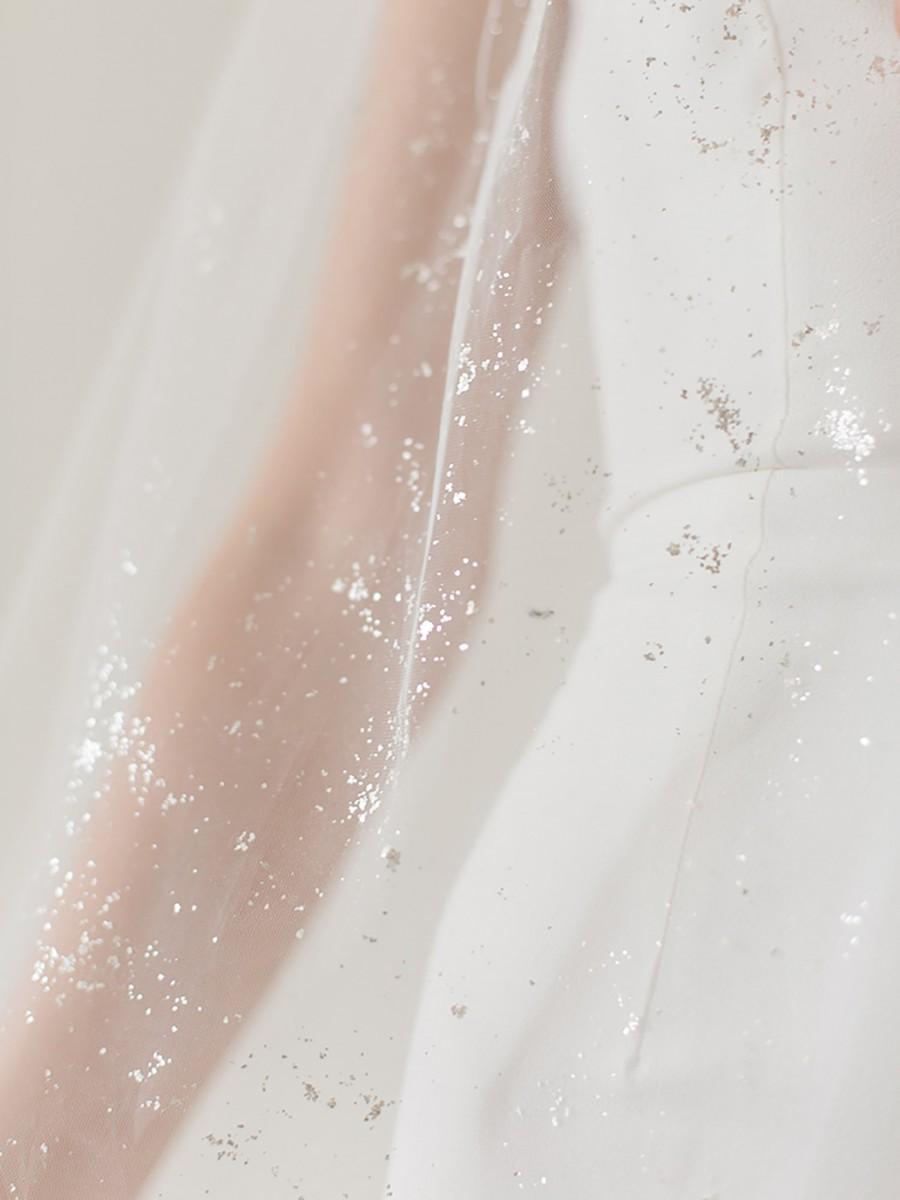 Wedding - Silver Mica Flake Veil 