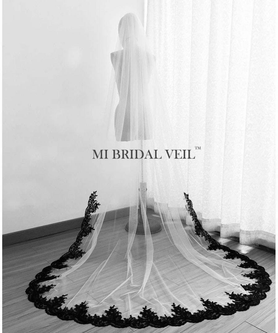 زفاف - Black Lace Veil, Cathedral Wedding Veil, Lace Wedding Veil, Wedding Veil Lace from Mid Way, Bridal Veil Cathedral, Mi Bridal Veil, Hand Made