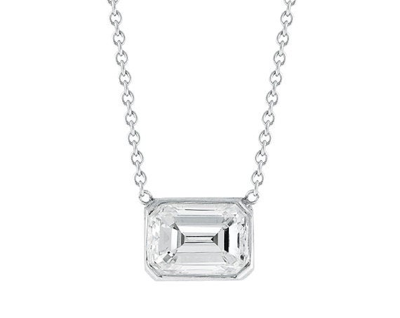 زفاف - Diamond Solitaire Necklace, Diamond Necklace, Solitaire Diamond Necklace, Diamond Necklace In White Gold, Diamond Pendant, Emerald Diamond