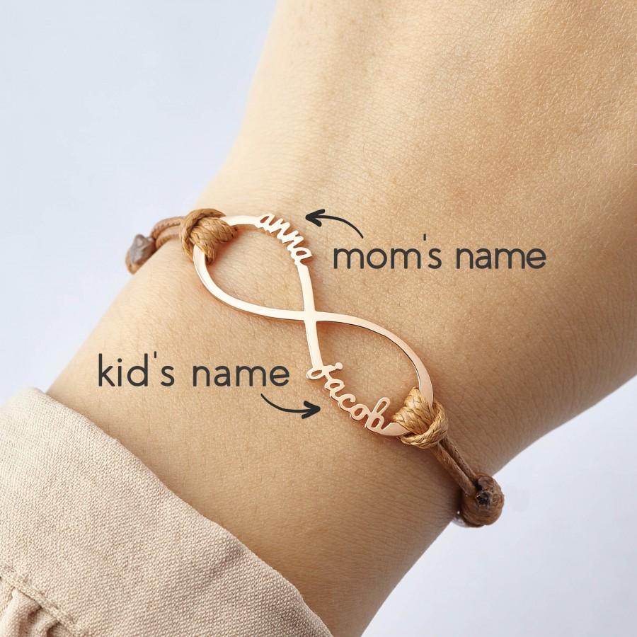 زفاف - Mom Bracelet, Infinity Bracelet With Name, Kids Name Bracelet For Mom, Personalized Mom Gift, Mother Daughter Jewelry, Mother Bracelet