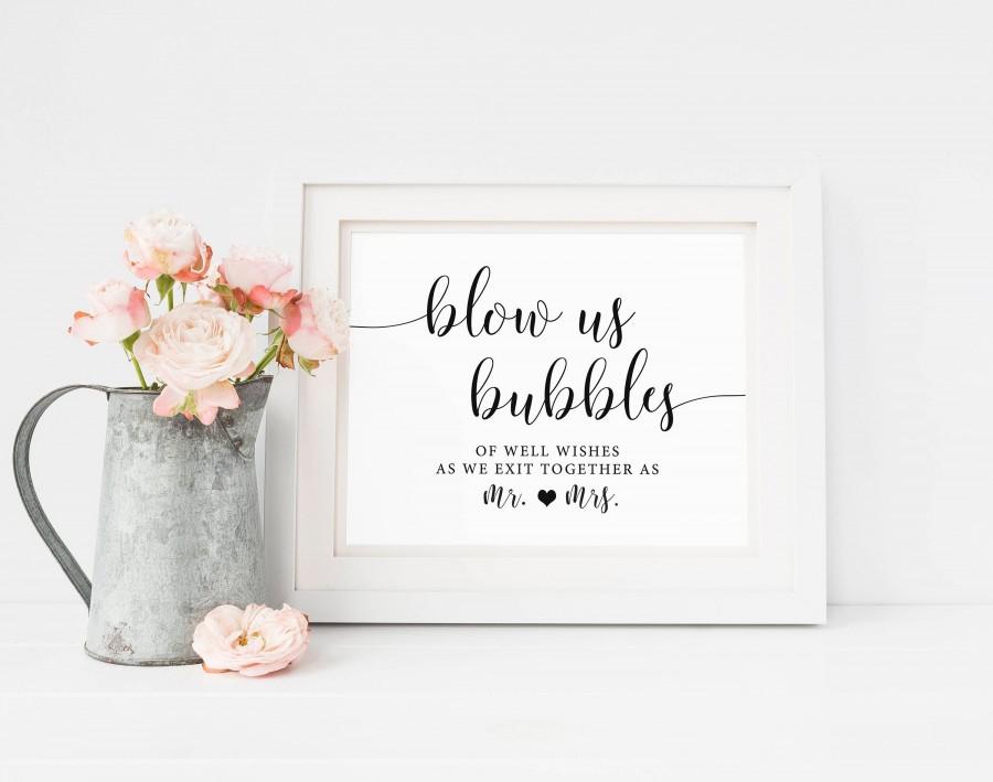 Wedding - Wedding Bubbles Sign, Blow Bubbles Sign, Bubbles Send Off Sign, Bubbles Wedding Sign, Beach Wedding Signs, Wedding Printable, Bubbles Sign