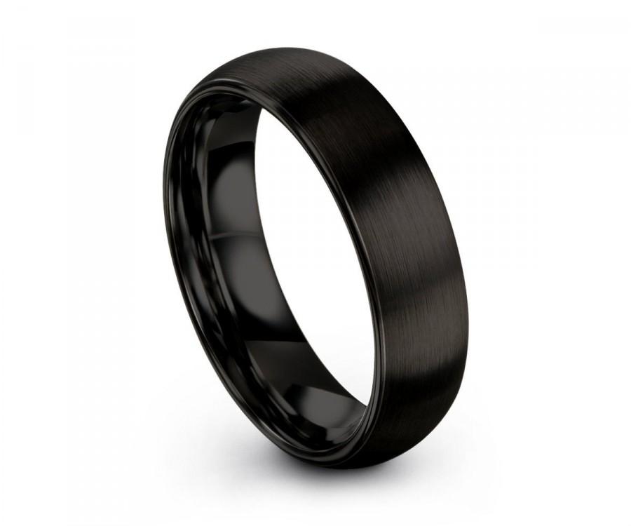 Wedding - Tungsten Ring, Men's Tungsten Wedding Band, Black Tungsten Ring, Men's Black Wedding Band, Tungsten Band, Personalized Ring