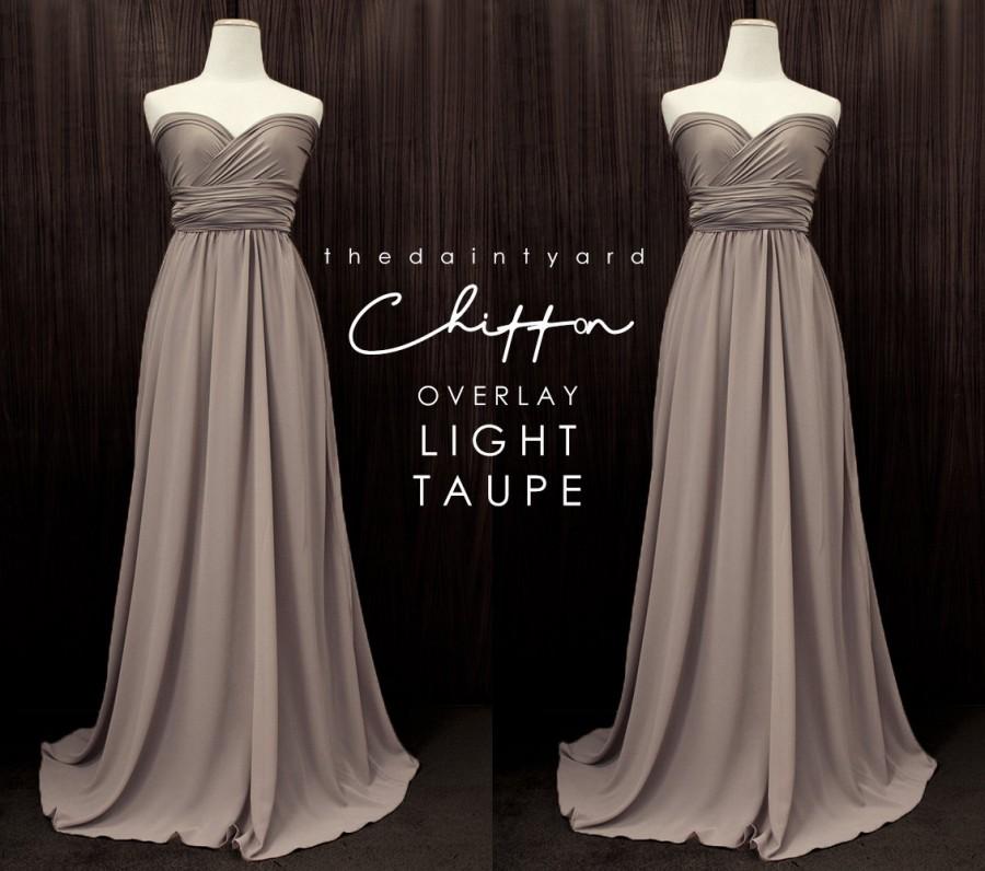Mariage - TDY Light taupe Chiffon Overlay Skirt for Maxi Long Convertible Dress / Infinity Dress / Wrap Dress / Bridesmaid Multiway Dress