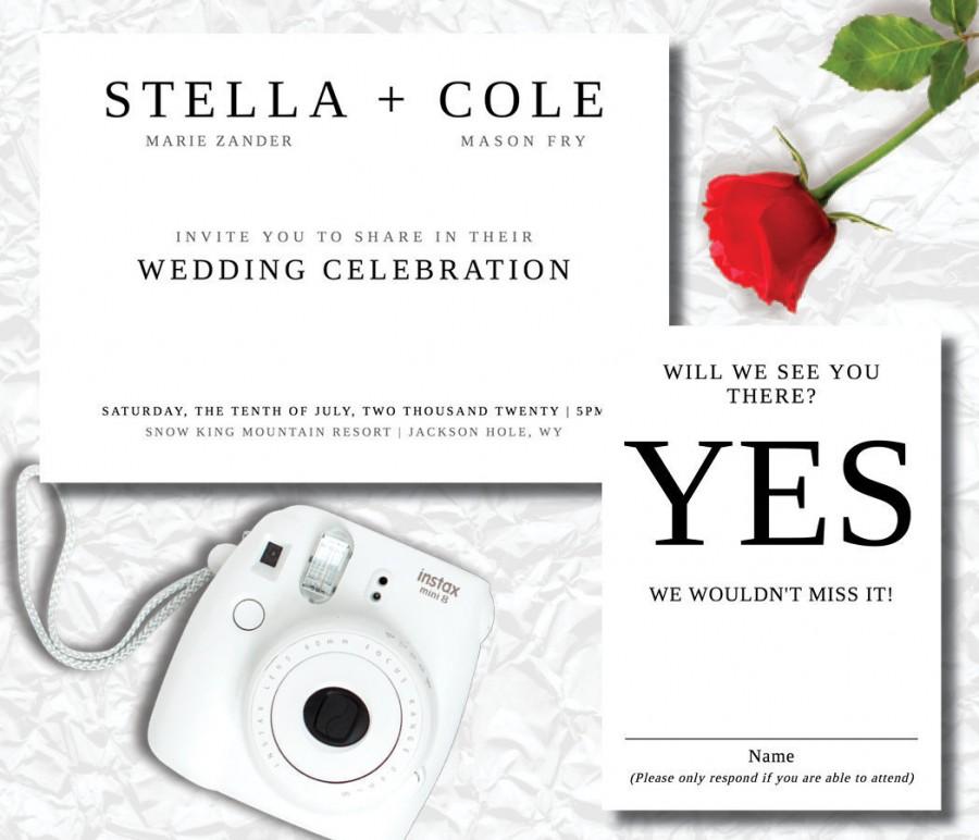 Mariage - Modern Wedding Invitation, Unique Wedding Invitations, Wedding Invitations, Printable Wedding Invitation Template, Digital Download