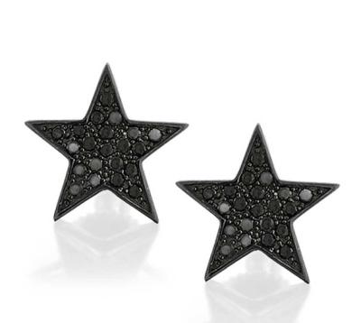 Mariage - Black Diamonds Star Stud Earrings In Black Rhodium 0.21 Carat Weight