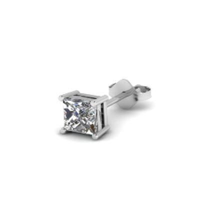 Wedding - Princess Cut Diamond Earring In 14K White Gold 0.50 Carat For Him