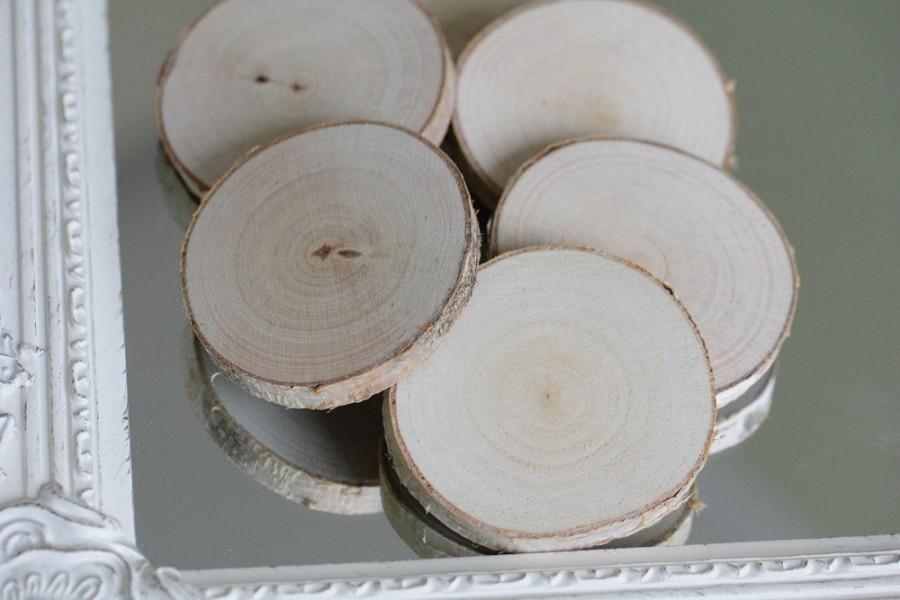 زفاف - Set of 25 birch slices, rustic wedding decor, wooden slabs, wood circle,  birch coasters, craft slices, tags slices, tree slices, DIY slices