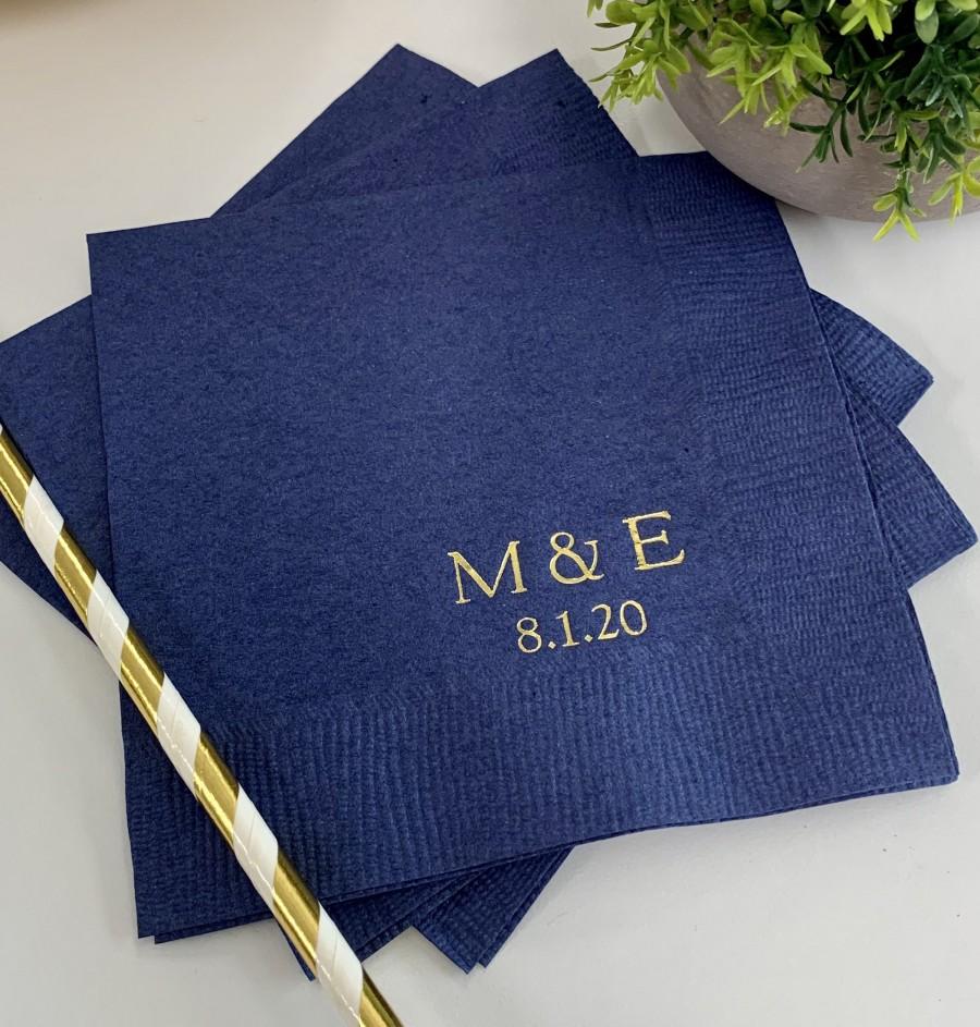 Mariage - Personalized Napkins Personalized Napkins Wedding Personalized Cocktail Beverage Paper Anniversary Party Monogram Custom Luncheon Avail!