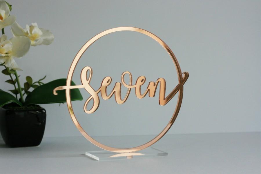 Wedding - Rose Gold Table Numbers ,Gold Mirror Acrylic Table Numbers, Wedding Table Numbers, Table  Numbers , Wedding Table Decor, Wedding Decor.