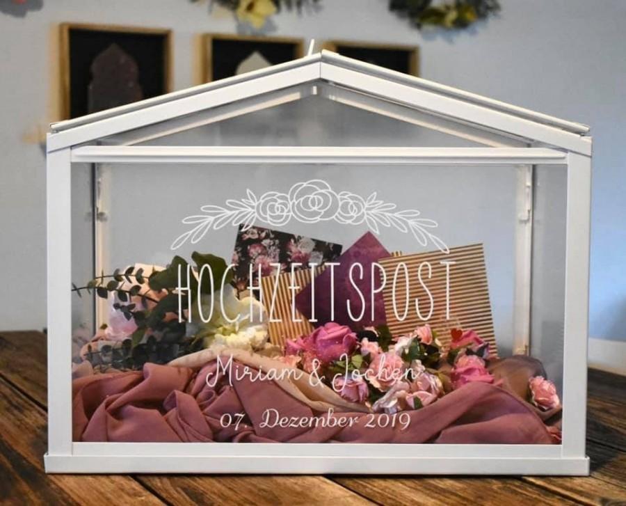زفاف - Wedding Box - Greenhouse for money gifts and cards for wedding, personalized.