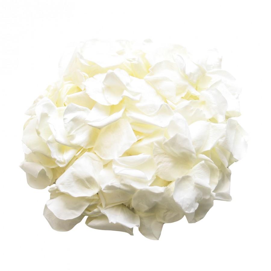 Mariage - Ivory rose petals for wedding confetti / decoration. Ivory preserved rose petals, biodegradable (Small size)