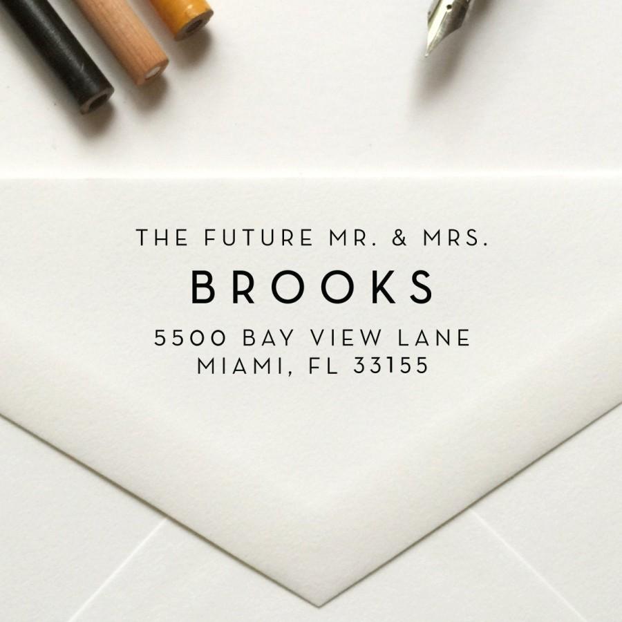 Mariage - Future Mr and Mrs Stamp, Return Address Stamp, Custom Stamp, Personalized, Self Inking Stamp, Rubber Stamp, Save the Date Stamp - No. 106