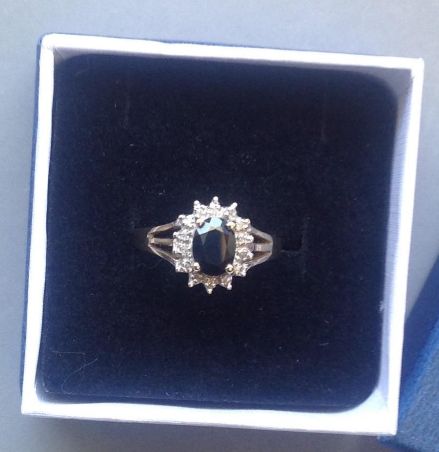 Свадьба - Vintage Sapphire and Gold Ring/Sapphire and Diamond Ring/Engagement Ring/ September Birthstone/9k Yellow Gold.