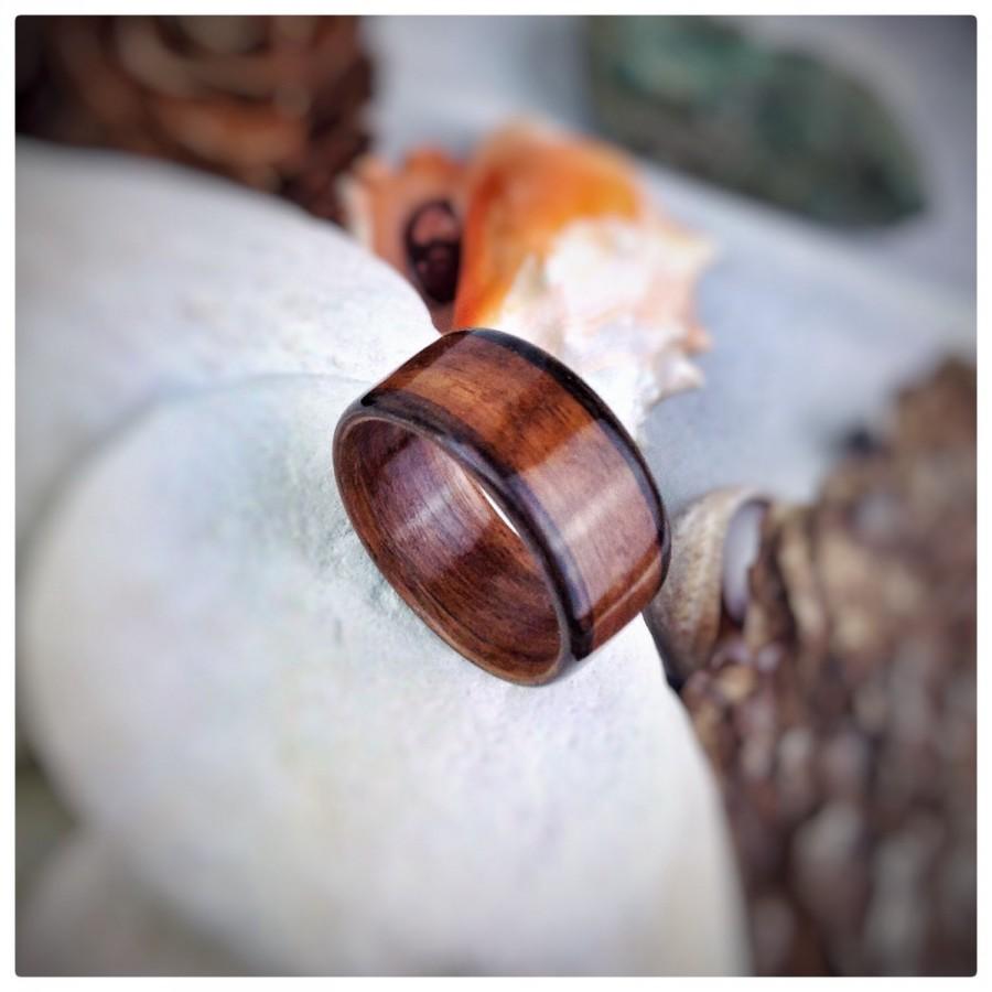 Hochzeit - Wood Ring Santos Rosewood & Ebony - Made to order - All US and UK Ring Sizes