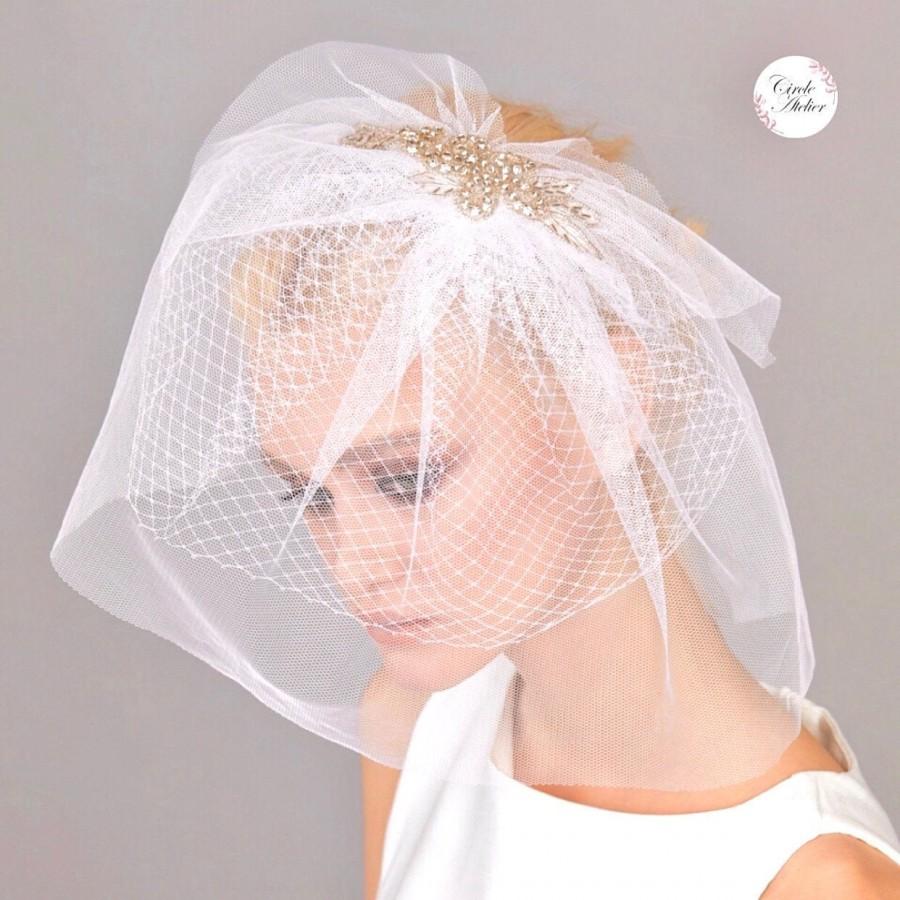 Mariage - Bridal Short Veil, Birdcage Wedding Veil, Chapel Veil, Church Wedding Headpiece, Short Tulle Veil, Bridal Hair Piece, Bridal Hair Accessory