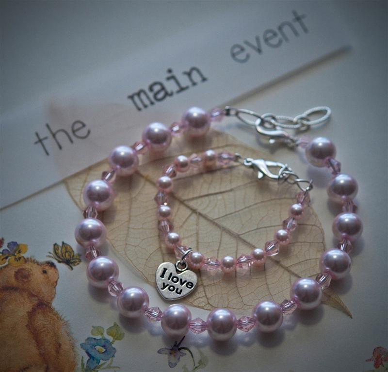 زفاف - Mother Daughter Bracelet Set, CP, Pink Pearl Bracelets, Big Sister Little Sis Bracelets, Mom and Baby Matching Bracelets, Big Sis, Lil Sis