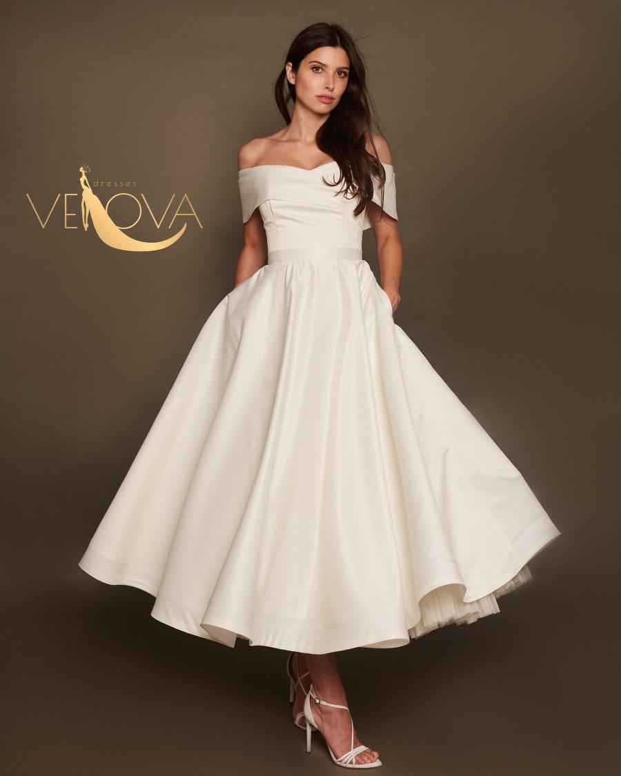 Свадьба - Tea Length Wedding Dress, Short Wedding Dress
