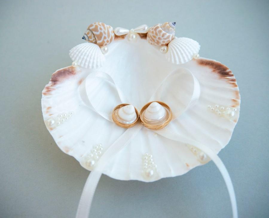 زفاف - Beach ring holder, Seashell ring holder, Wedding Ring Holder ,