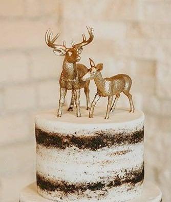 Mariage - Modern Topper / Barn Wedding Cake Topper / Deer Cake Topper / Wedding Cake Topper / Rustic White Tail Deer Cake Topper / Nature Cake Topper