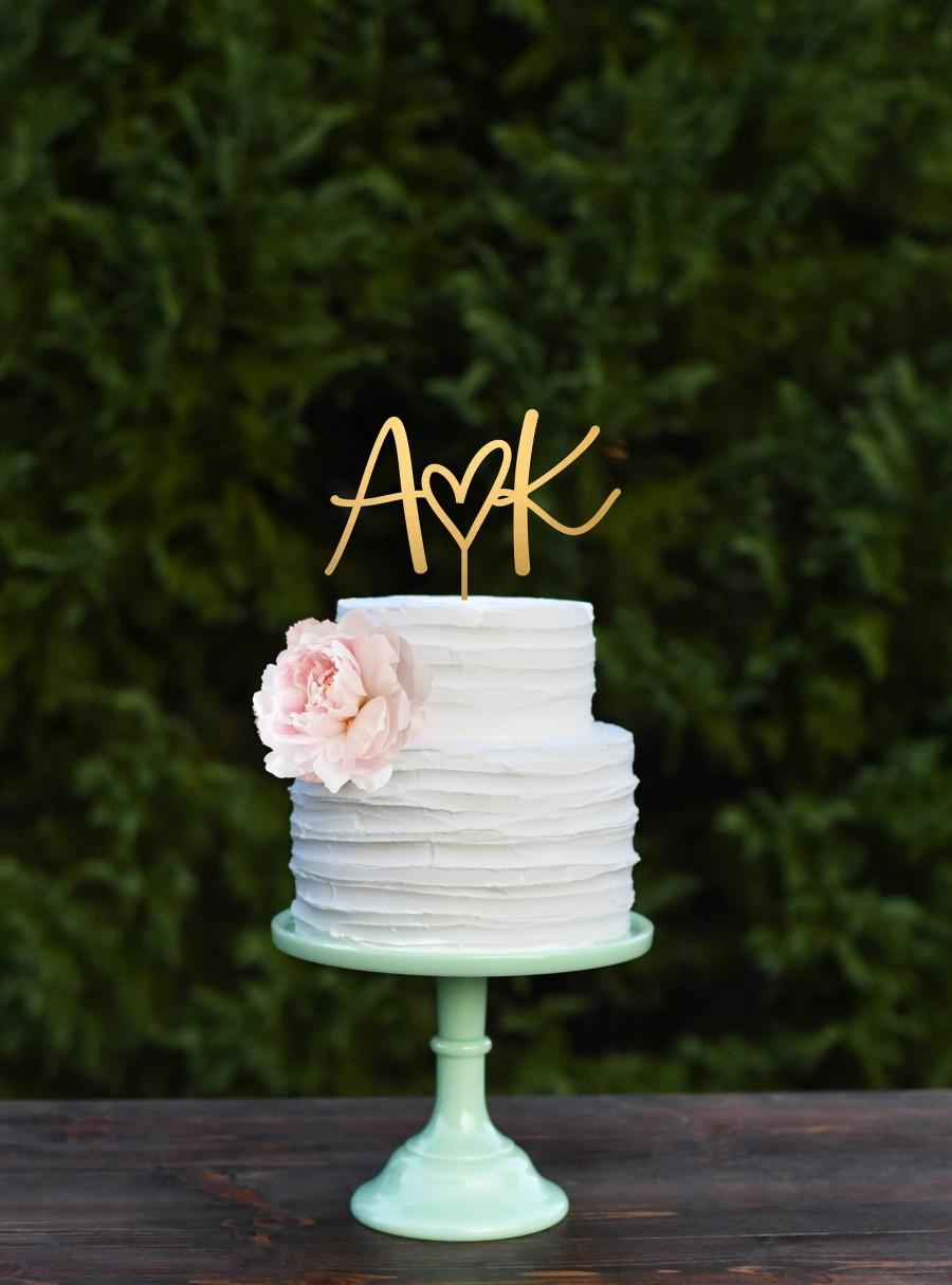 Hochzeit - Initial Wedding Cake Topper 