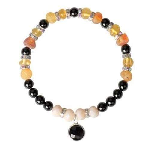 Wedding - Black Yellow Baltic amber Glass Bracelet for women perfect Gift idea for Her